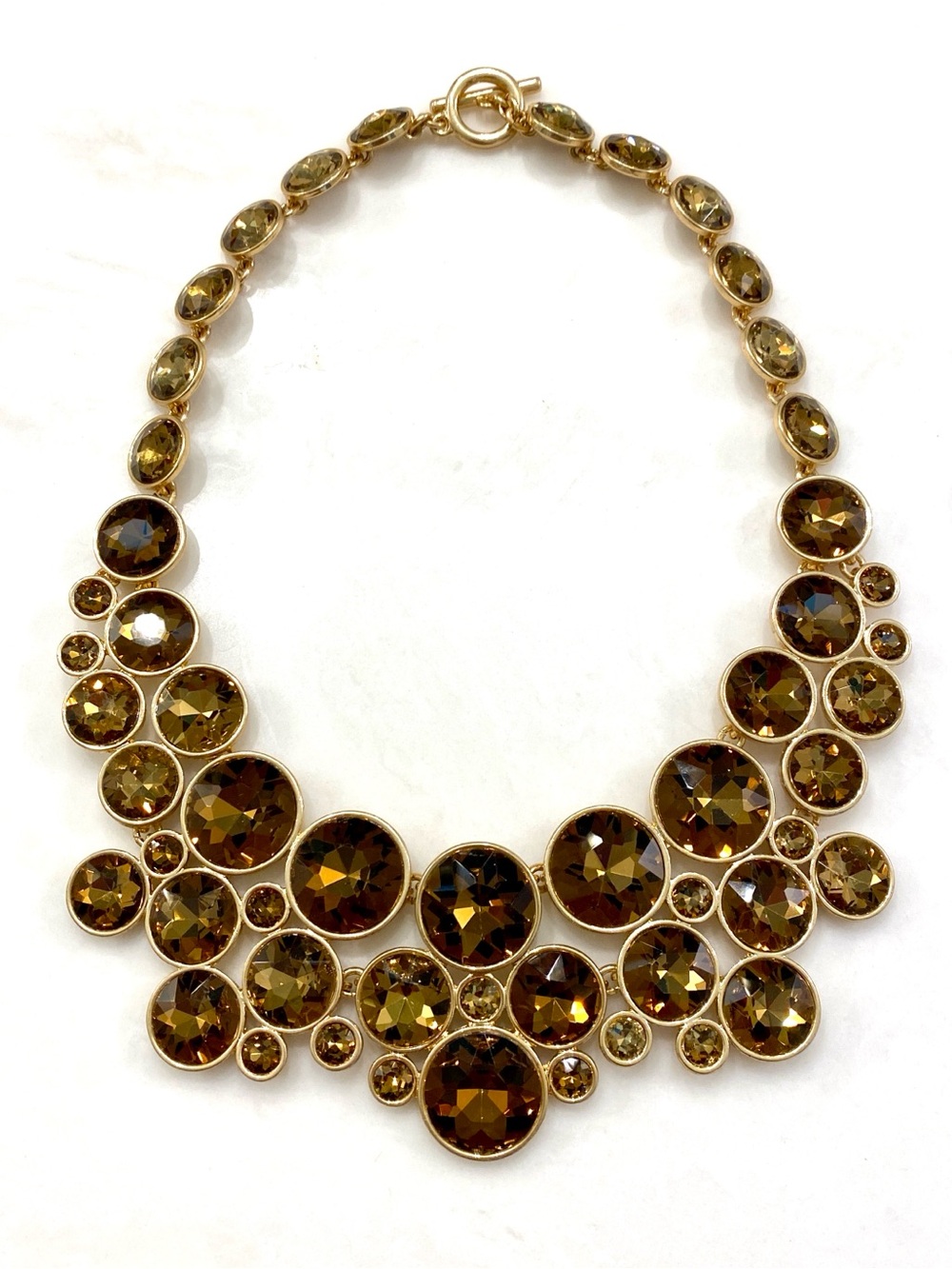 Boden Gold-Tone Smoky Amber Crystal Collar Necklace